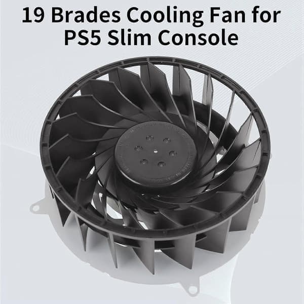 Intern køleventilator til PlayStation 5-konsol (Slim), 19-bladet køleventilator til PS5 Slim-konsol, 11541GS-12M-WB-01, (kun til PS5 Slim)