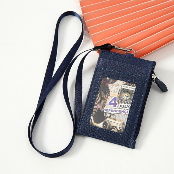 Mini lommebok-emblemholder Busskortdeksel ID-kortholder med myntlomme Navy blue