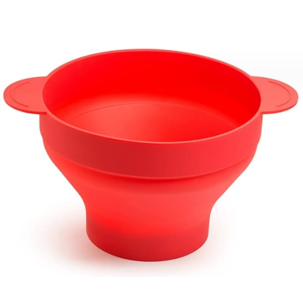 Hoppa-Corn Skål i Silikon, Röd, Vikbar röd red