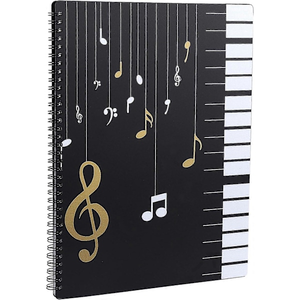 Musikmappe til noder, A4-papir, dokumentmappe, opbevaring, 30 lommer, nodetegn, musikbordmappe