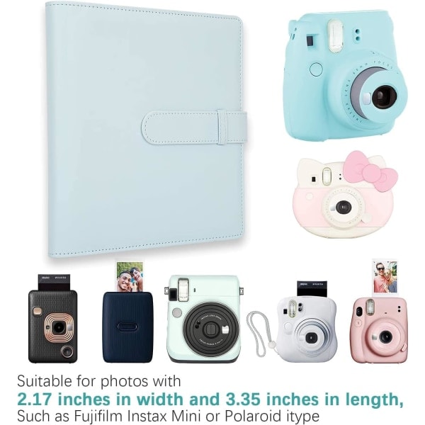 Fotoalbum med 256 lommer til Fujifilm Instax Mini LiPlay 11 90 70 50S 26 25 9 8+ 8 7S Instant Kamera/Mini Link SP-1 Printer Blue