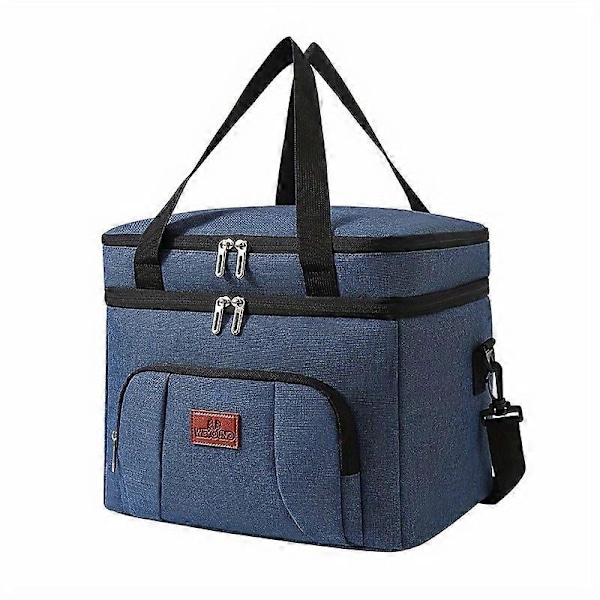 10L Vandtæt Isoleret Madpakke: Holdbar Oxford, Dobbeltlag - Ideel til Skole, Picnic & Daglig Brug Navy Blue