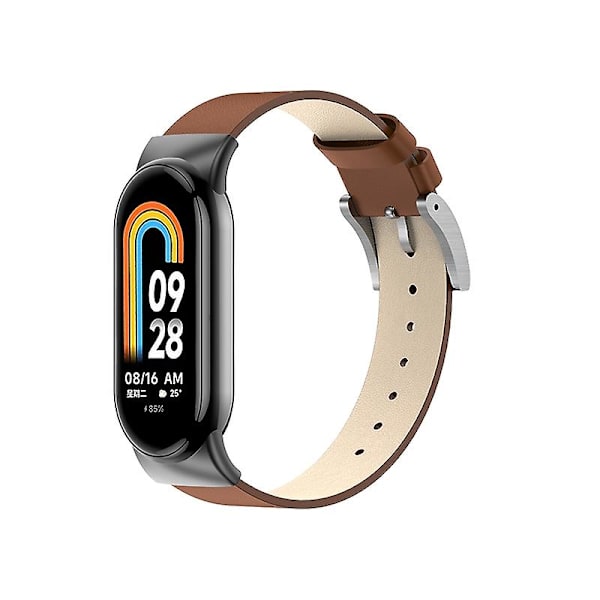 Läderarmband för Xiaomi Mi Band 8 Brown