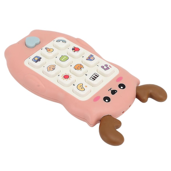 Babytelefon Leksak Interaktiv Elektronisk Musik Ljus Tuggbara Tidig Utbildning Baby Smartphone Leksak Pink