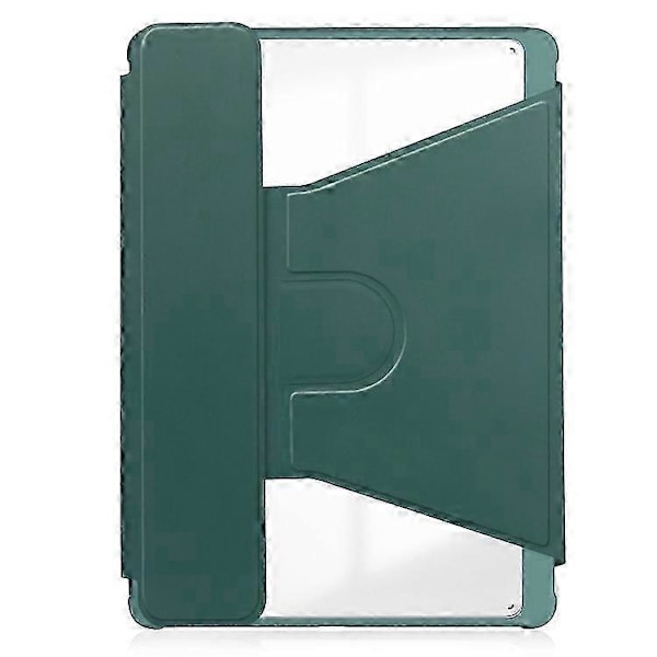 Til Samsung Galaxy Tab A9+ 360 Graders Rotation Gennemsigtigt Smart Læder Etui med Tastatur S20241230512 Dark Green