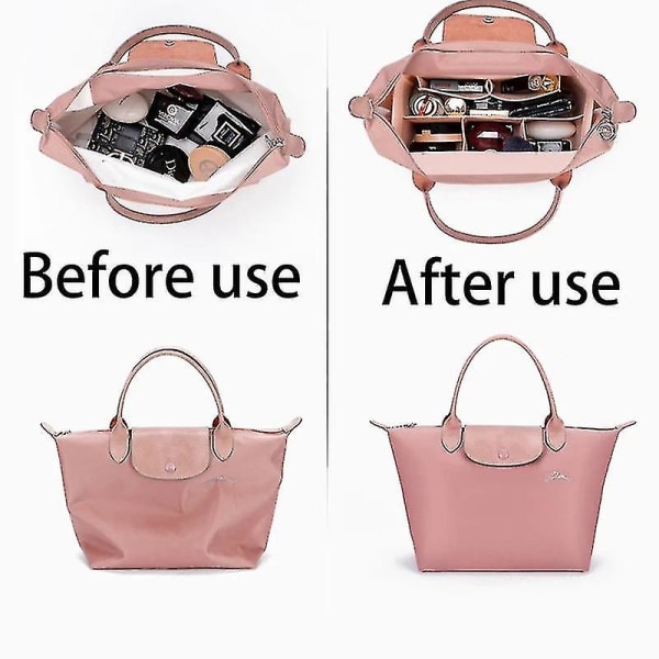 Filtindsatstaske Passer til Longchamp Håndtaske Liner Taske Filtstof Makeup Taske Support Rejse Bærbar indsats Pung Organizer Tw