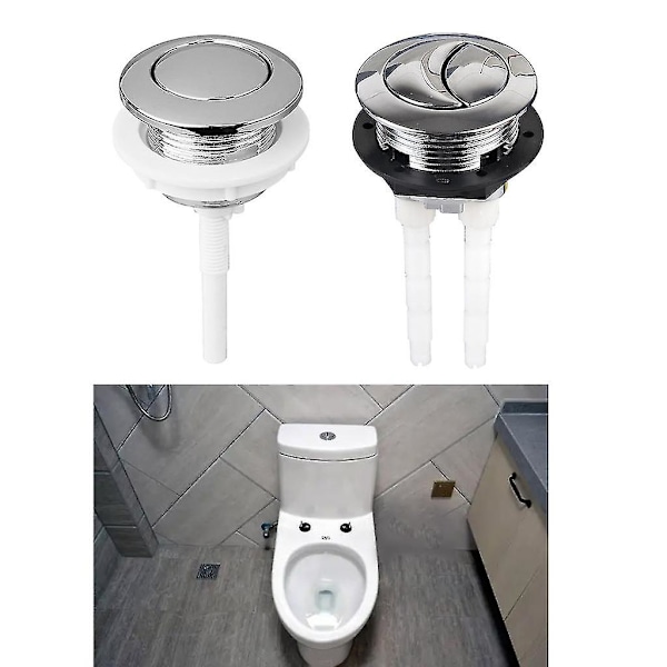 Universal Toalettknapp Enkelt/Dobbelt Knapp Spylventilutskifting Passer 38mm-E
