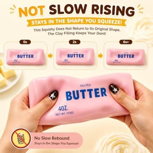 Krämig Smör Squishy ASMR Pärlfylld Realistisk Mat Stressboll Smör Butter-green