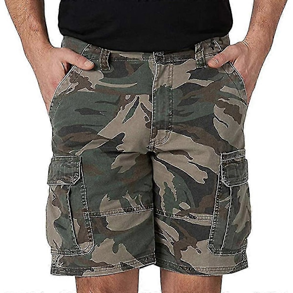 Miesten shortsit kesä rento monitoimitaskut suora lahje lyhyet housut Camouflage B XL