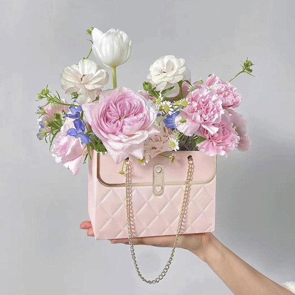 4 st färgglada pappersblommor blomlåda, ny påse utseende design små presentpåsar (svart)