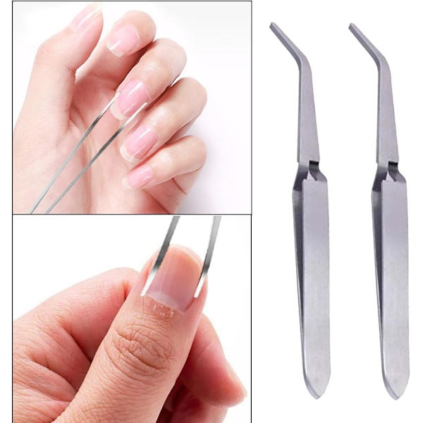 Nagelklippare, nageltång i rostfritt stål, multifunktionella nageltänger, pincett för nagelkonst och nagelförlängning