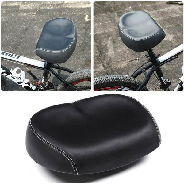 Næsefri, komfortabel bred cykelsadel med memory foam polstret cuz