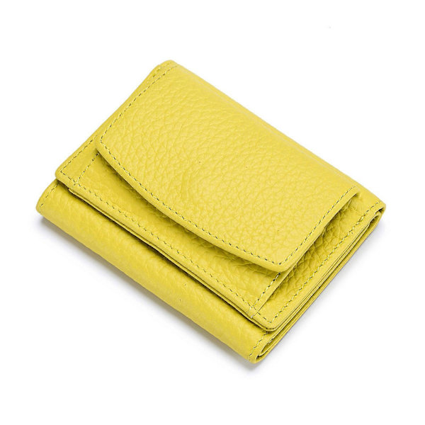 Naisten pieni lompakko PU-nahkaa kolmiosainen vetoketjullinen kolikkotasku korttikotelo kukkaro Yellow