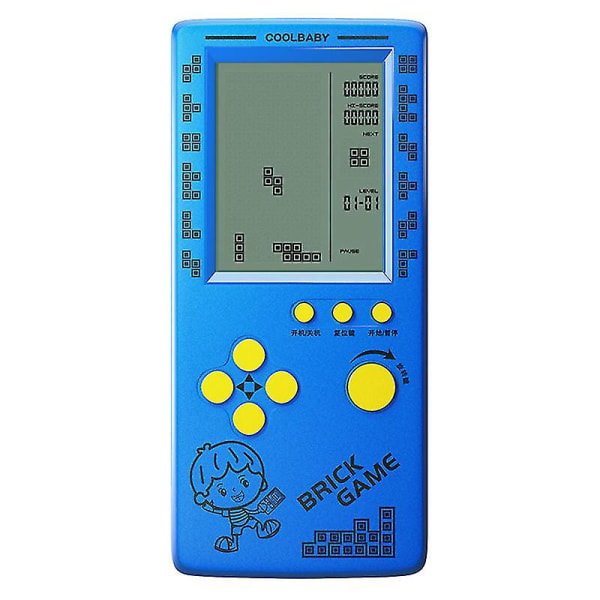 Rs-100 Tetris-spilkonsol Klassisk blokspil Puslespil Spiller Håndholdt spilmaskine Brick-spil Beyamis Blue