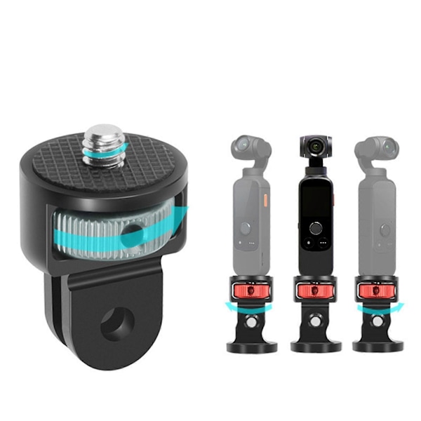 Stativadapterfeste Skrue 1/4\" Kameramontering for Go Pro Hero 10/9 Insta-360 Black Color