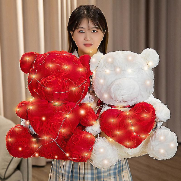 35-40 cm elektrisk rosebjørn musikkpute utstoppet plysj leketøy myke romantiske gaver Valentinsdagsgave 40cm red