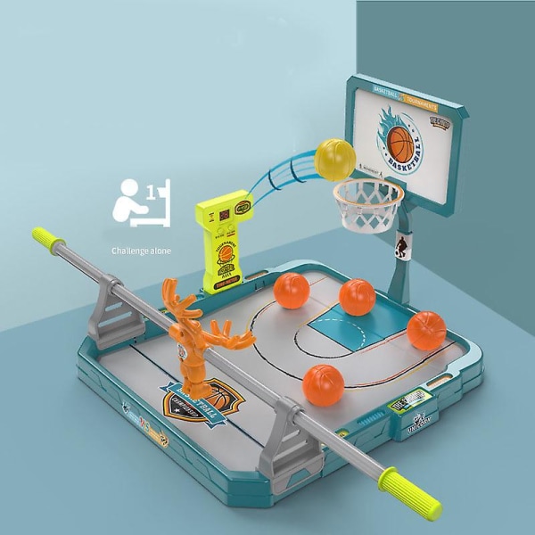 Basketballbrætspil med 10 bolde Mini Finger Basket Sportslegetøj til børn Fingerspidsskydelegetøj Brætfestspil Blue Single