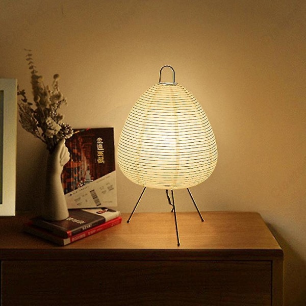 Japansk design Akari Noguchi bordlampe: stående lampe af rispapir til soveværelse, arbejdsværelse, stue, bar - belysningsarmatur til boligindretning 3 Colors Light A