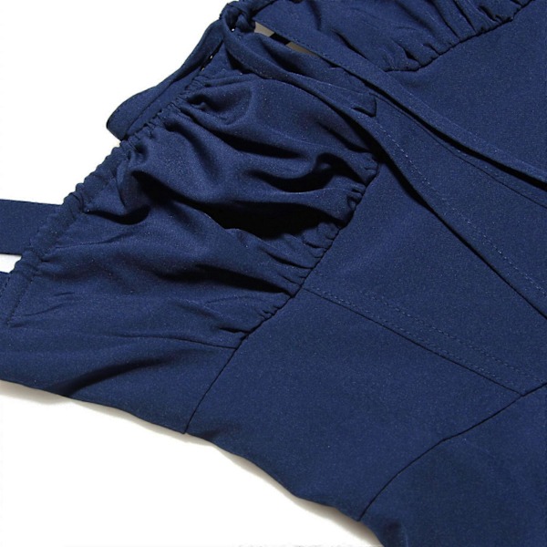 Slip-hame Naisten Kesämekko Rento Boheemi Hihaton Spagettiolkaiminen Pitkä Rantamekko Aurinkomekko Navy blue M