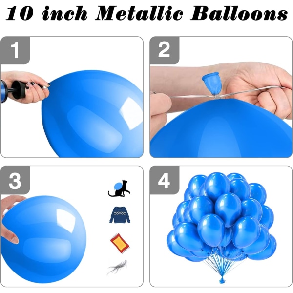 Siniset ilmapallot, 100 kpl 10 tuuman siniset ilmapallot, siniset ilmapallot  lateksiilmapallot häihin, syntymäpäiviin, juhlakoristeisiin ed89 | Fyndiq