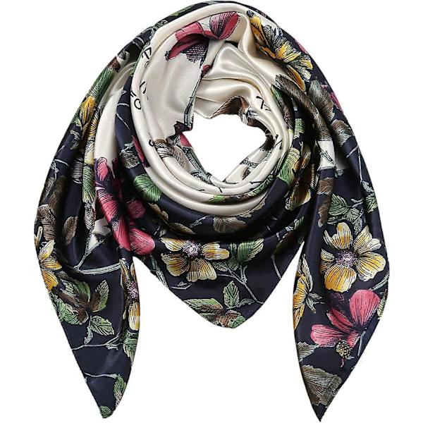 Huvudscarf i Silkesatin - Olaof Scarf för Kvinnor, Sova, Kvadratisk, Designer Bandana Olaof Scarf Style 5