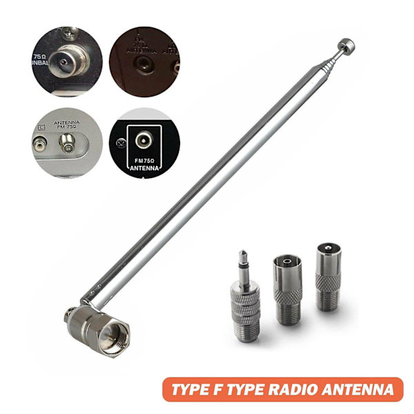 Bose Wave F-tyyppinen radioantenni FM-teleskooppinen antenni + 3,5 mm adapteriliitäntä