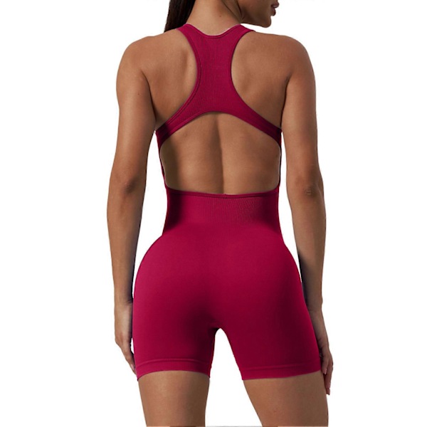 Personlig Slimmande Jumpsuit Shorts Andningsbara Snabbtorkande Shorts för Träning Cykling Red S