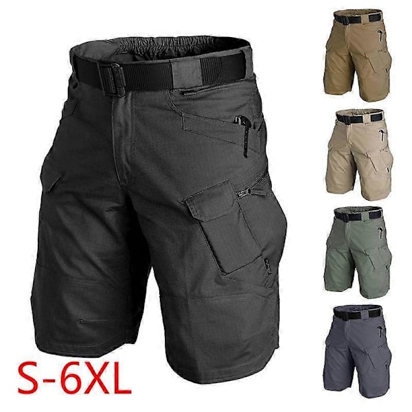 Taktiske shorts for menn, utendørs, vanntette, turshorts med flere lommer, militære cargoshorts green 4XL