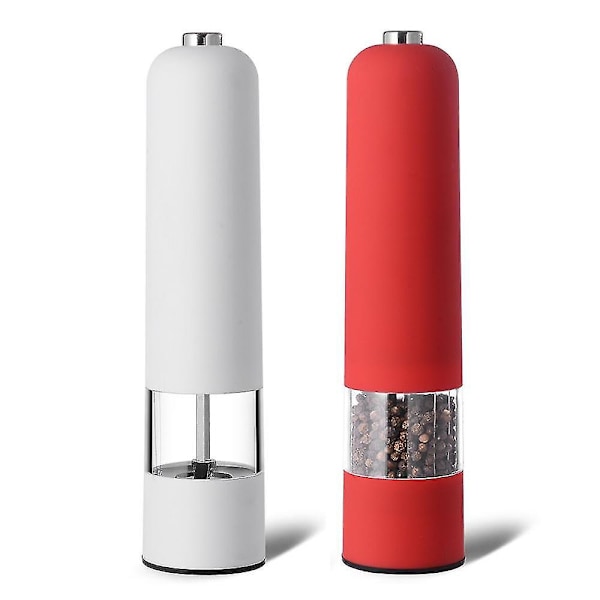 Salt- og peberkværn sæt af 2 manuel med justerbar keramisk kværn fra grov til fin krydderikværn sæt red white
