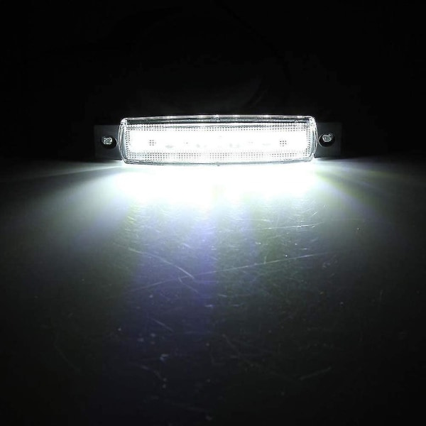 12V 6 LED-positionsljus för släpvagn, bakljus, sidomarkeringsljus, blinkers, instrumentbelysning (vit)