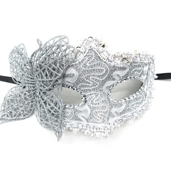 Mode Lyxig Venetiansk Maskeradmask Dam Flickor Sexig Rävmask Rose red