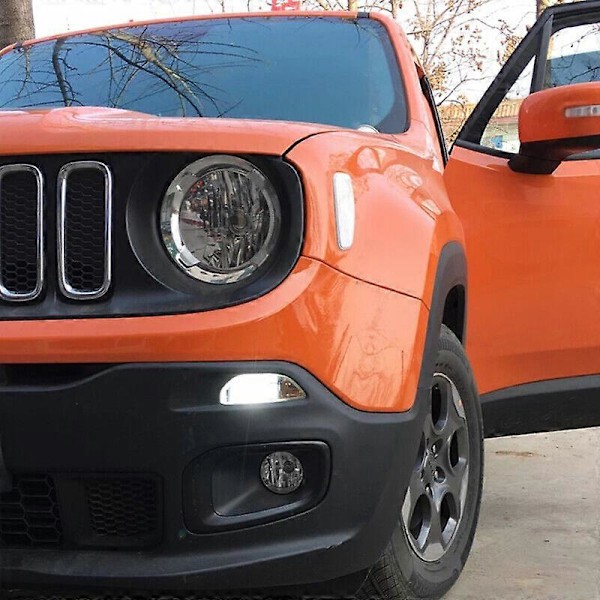 2 stk Xenon Hvid LED Pærer Dagkørelys DRL Passer til Jeep Renegade 2015  12V 6000K