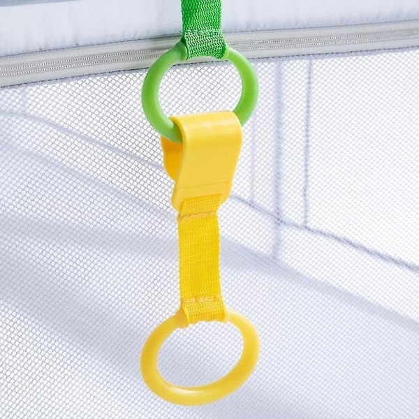 10 stk Cribs Lekegrinder Plast Pull Ringer Stående læringshjelpe ringer for baby
