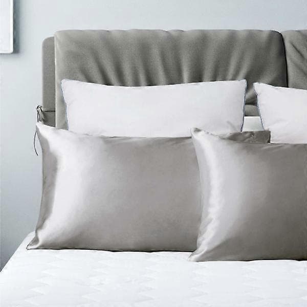 Satin Örngott - Silvergrå Sidenörngott 2-pack 50x75 cm - Satin Örngott Set om 2