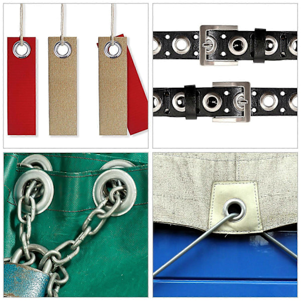 50 Set 20mm Silverfärgade Öglor/Grommetsats med Solid Struktur för Bälte, Läderhantverk, Banner, DIY-Hantverk etc.
