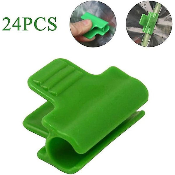 Sæt med 24 plastikclips til drivhuse, net, hegn 11 mm udvendig diameter