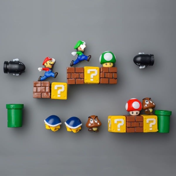 Kjøleskapsmagnet, 20 stk Dekorativ kjøleskapsmagnet Super Mario Cute