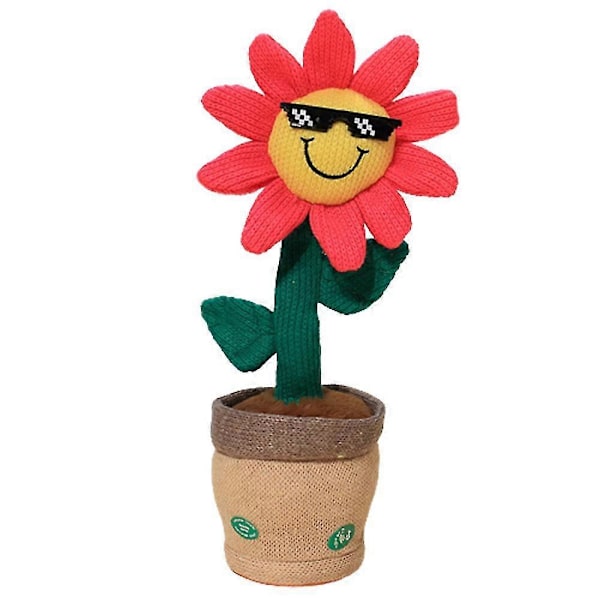 Sähköinen tanssiva auringonkukka-pehmolelu laulava kiertävä pupu-pehmolelu Pink Pink Sunflower With Bluetooth
