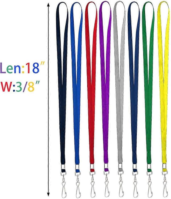 Badge Lanyards til ID Navneskilt Holder/Navneskilte (50 stk., Sort)