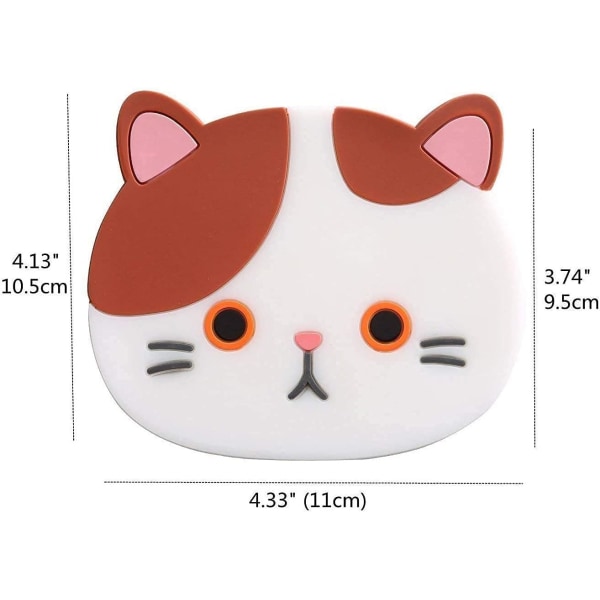 Set of 6 Cute Cat Cup Coasters Mats Silicone Rubber Faces for Wine Glass Tea Home Gift Idea