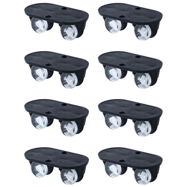 8-pack - Självhäftande hjul / Möbelhjul - Mini Svart