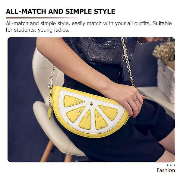 Rolig Fruktformad Enkel Axelväska Kedjeväska Enkel Crossbody-väska för Kvinnor och Flickor