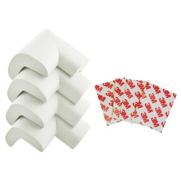 4-pack - Hörn skydd för bord / Kant skydd - Barnsäkerhet Vit