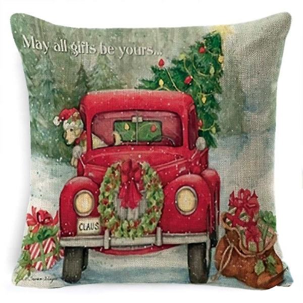 Dekk Ju Europeisk Lin Dekk Dekk Festlig Fest Pute Pillowcase 28