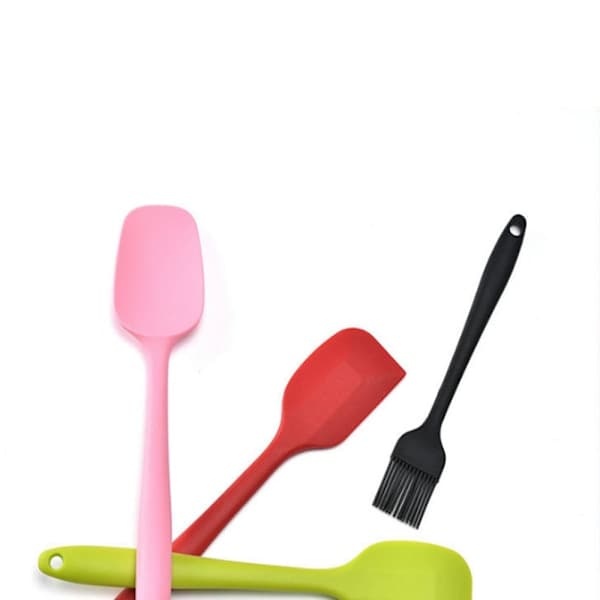 Silikonspatelsett - Rosa 6 deler non-stick gummispatel