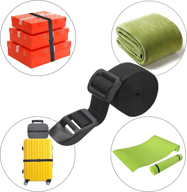 2 stk. Heavy Duty Utility Webbing Strap til Rygsækrejse, Sovepose Kompression, Bagage, Camping, Vandring