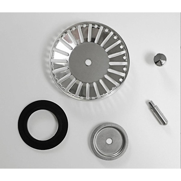 2 stk. Vaskesi/Vaskprop Vaskprop Hul Køkken/Badeværelse Si Diameter 84mm med Kugleende, Rustfrit Stål