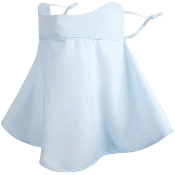 Sommer Heat Protection Ice Silk Mask Udendørs Åndbar Hals Tørklæde med Hængende Øre Ansigtsmaske Blue