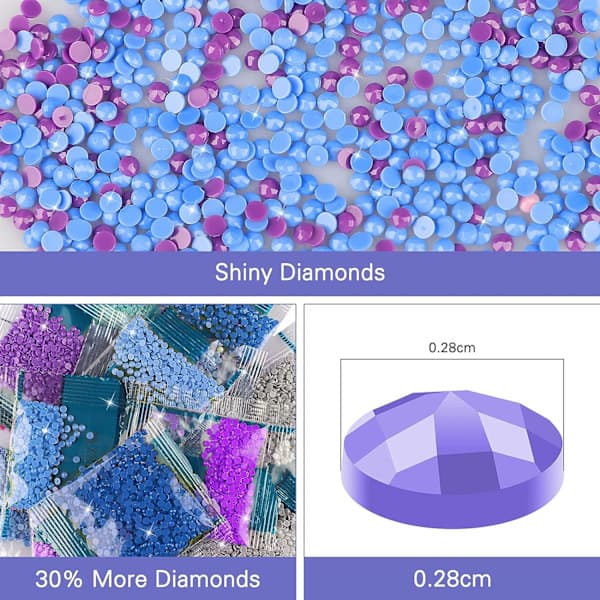 5D Diamantmaling til voksne, farverig dragemaling med diamanter