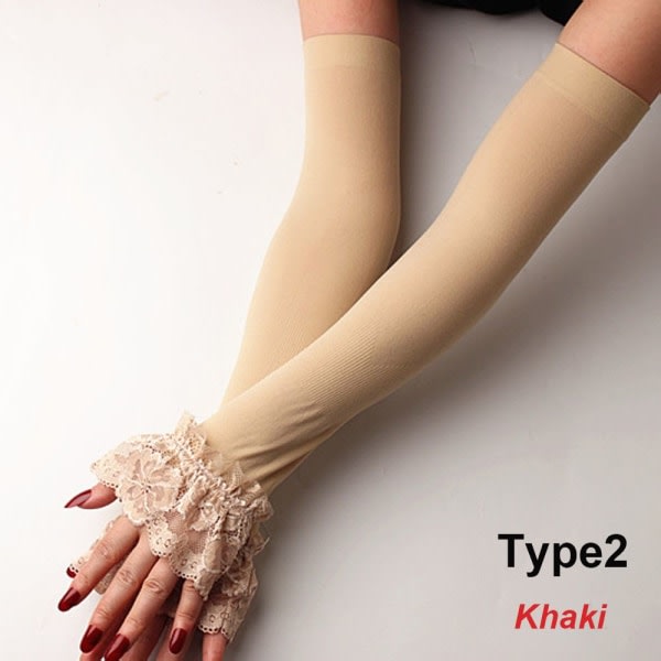 Kvinners Arm Sleeves Arm Protection COVER TYPE1 TYPE1 khaki Type2-Type2